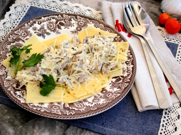 Фото блюда: Паста с грибами и маскарпоне