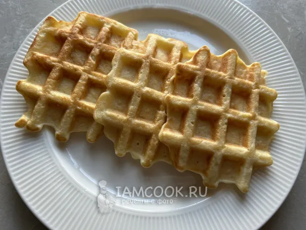 Фото блюда: Яблочные вафли в вафельнице
