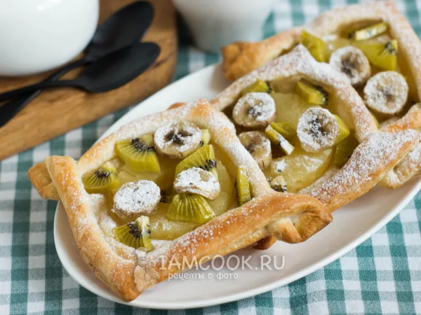 Фото блюда: Слойки с фруктами