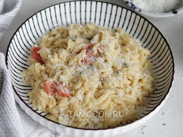 Фото блюда: Паста Орзо в сливочном соусе
