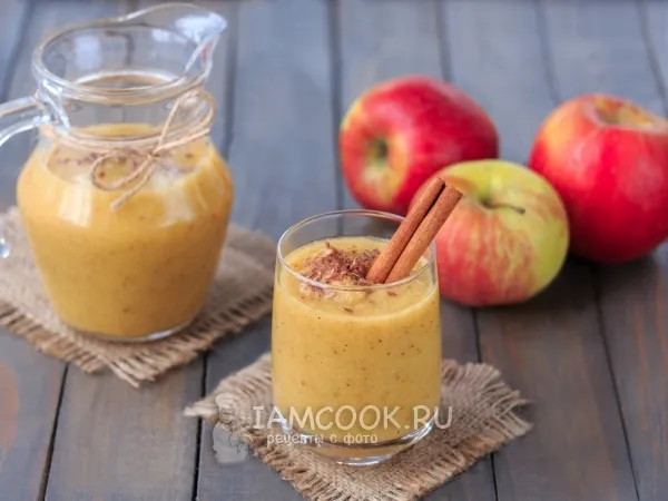 Фото блюда: Смузи из банана и яблок (с апельсиновым соком)