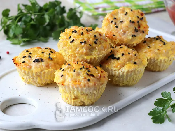 Фото блюда: Мясные кексы в силиконовых формочках в духовке