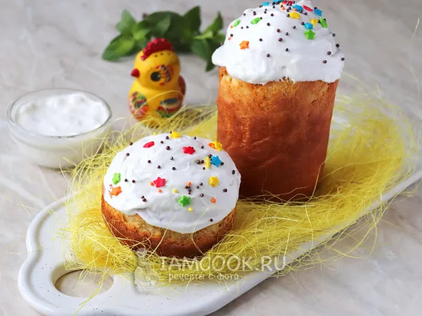 Фото блюда: Глазурь из маршмеллоу для кулича на Пасху