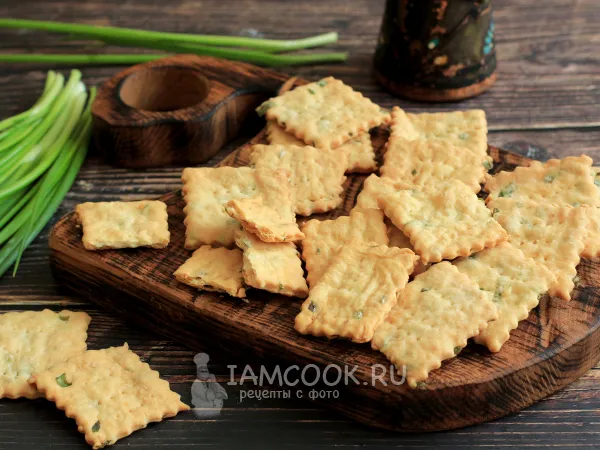 Фото блюда: Крекер с луком (зеленым)