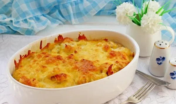 Фото блюда: Запеканка из цветной капусты и курицы