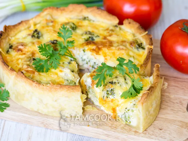 Фото блюда: Киш с лососем (семгой) и брокколи