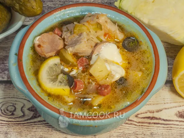 Фото блюда: Сборная солянка с картошкой и капустой