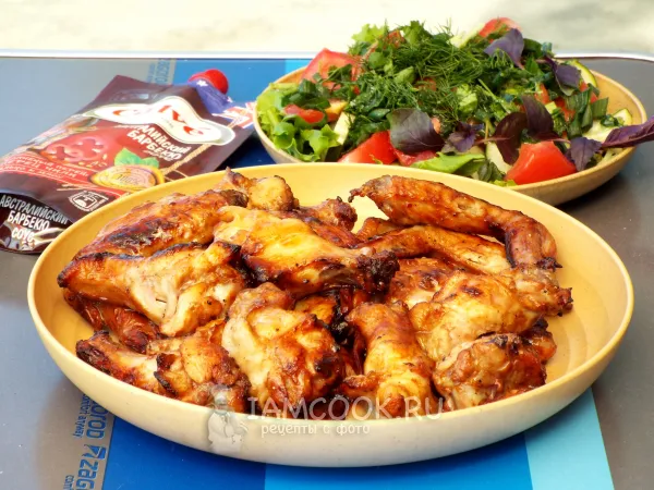 Фото блюда: Крылышки барбекю на мангале