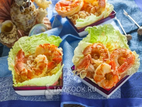 Фото блюда: Салат с креветками и грейпфрутом