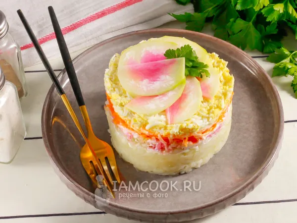 Фото блюда: Салат «Генеральский» с редькой