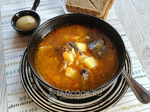 Фото блюда: Уха с сайрой и перловкой