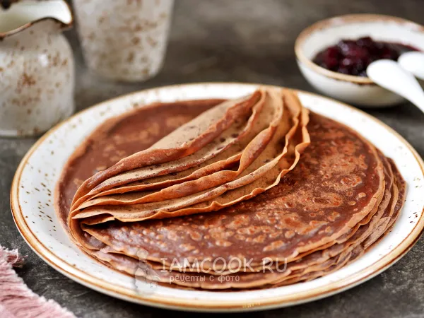 Фото блюда: Шоколадные блины на кефире