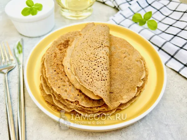 Фото блюда: Блины из гречневой муки на воде (с яйцами)