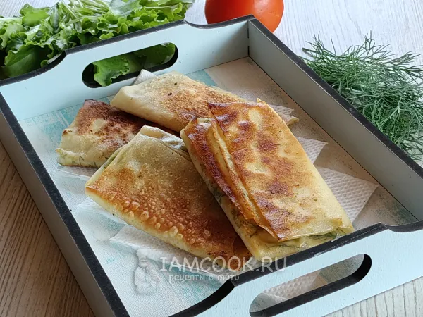 Фото блюда: Конвертики из теста фило с сыром