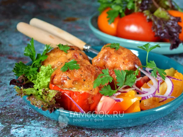 Фото блюда: Фаршированные кольца перца