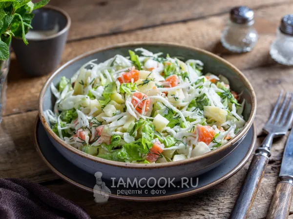 Фото блюда: Салат «Скандинавский» с семгой