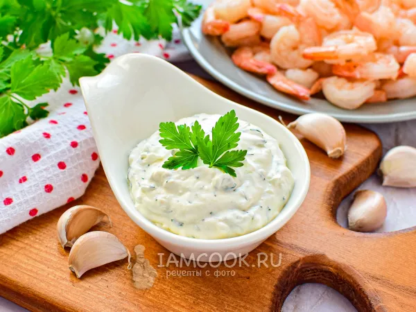 Фото блюда: Чесночный соус к морепродуктам