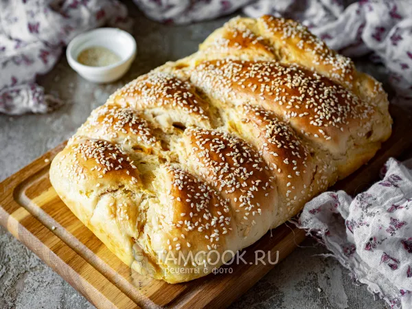 Фото блюда: Морковный пирог из дрожжевого теста