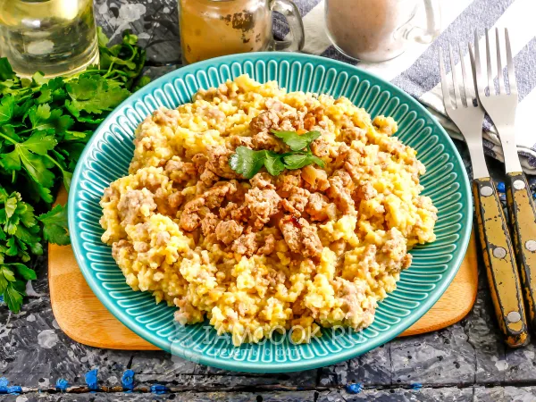 Фото блюда: Пшенная каша с фаршем