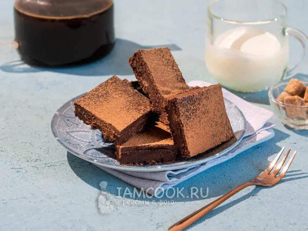 Фото блюда: Брауни с маскарпоне и ганашем