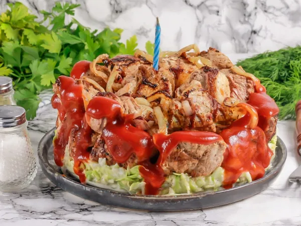 Фото блюда: Торт из шашлыка