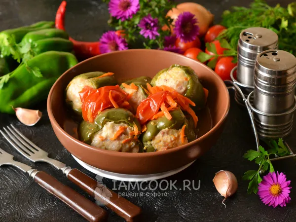 Фото блюда: Фаршированный перец в казане