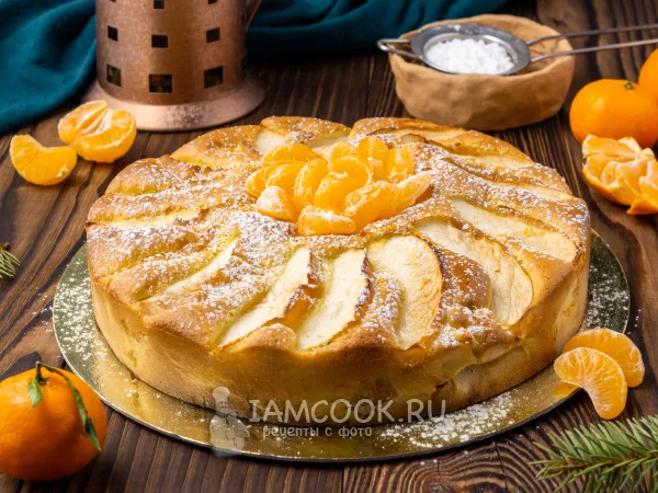 Фото блюда: Шарлотка с яблоками и мандаринами