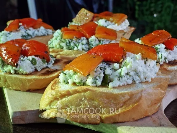 Фото блюда: Брускетта-гриль с запеченным перцем