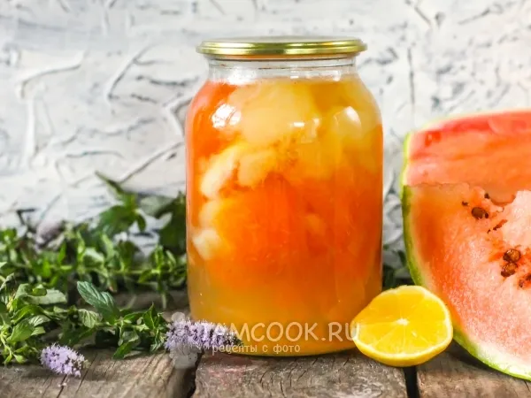 Фото блюда: Компот из дыни и арбуза на зиму