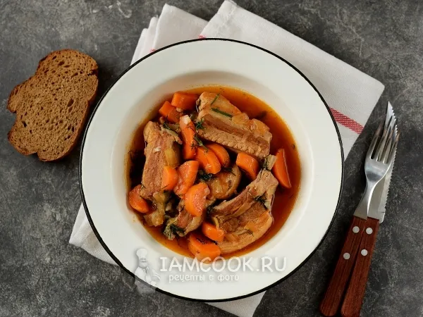 Фото блюда: Свиные ребрышки в казане