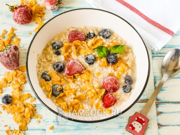 Фото блюда: Овсяная каша с глазированными хлопьями