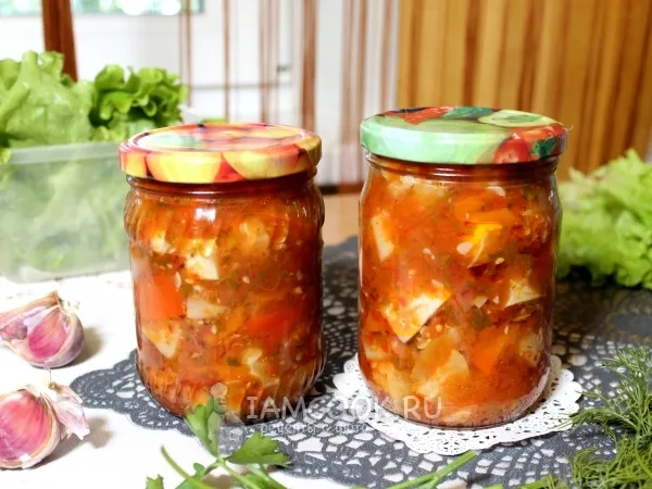 Фото блюда: Закуска из патиссонов на зиму