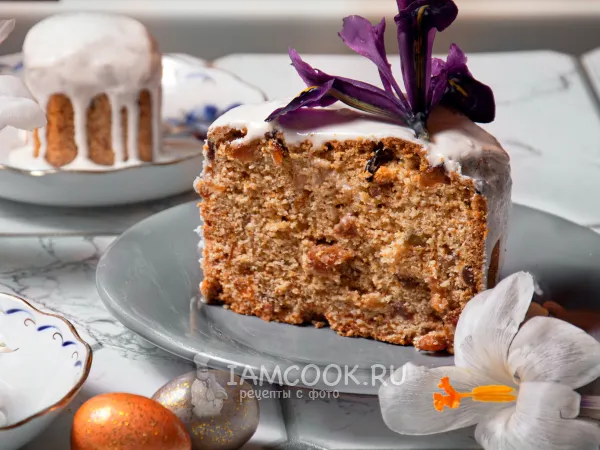 Фото блюда: Веганский кулич на Пасху (+веганская глазурь без сахара)