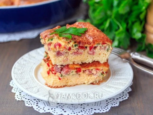 Фото блюда: Омлет с сыром в духовке