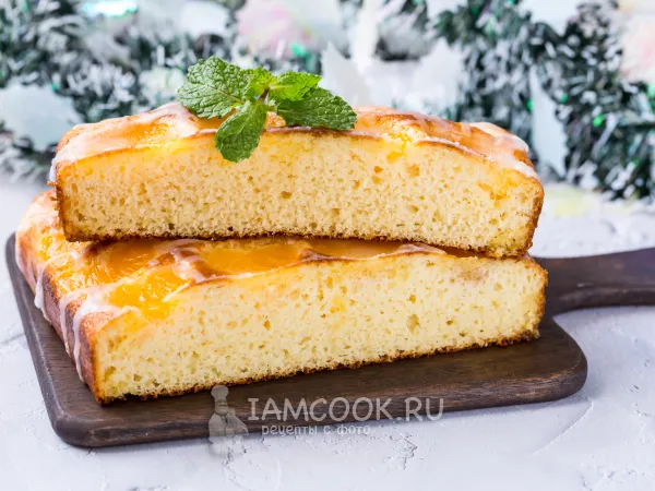 Фото блюда: Пирог на кефире с мандаринами в духовке