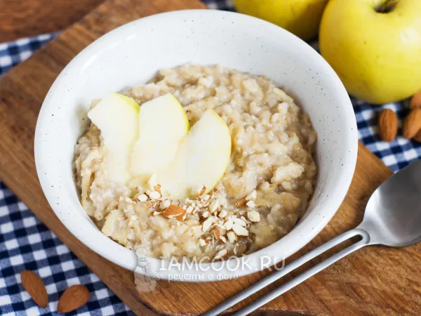 Фото блюда: Овсяная каша на воде с яблоками