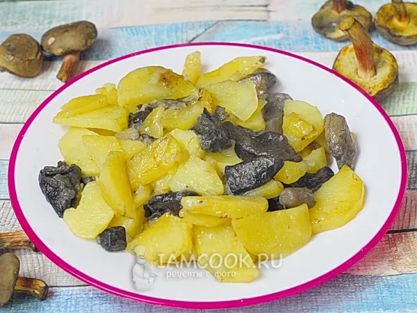 Фото блюда: Жареные моховики с картошкой