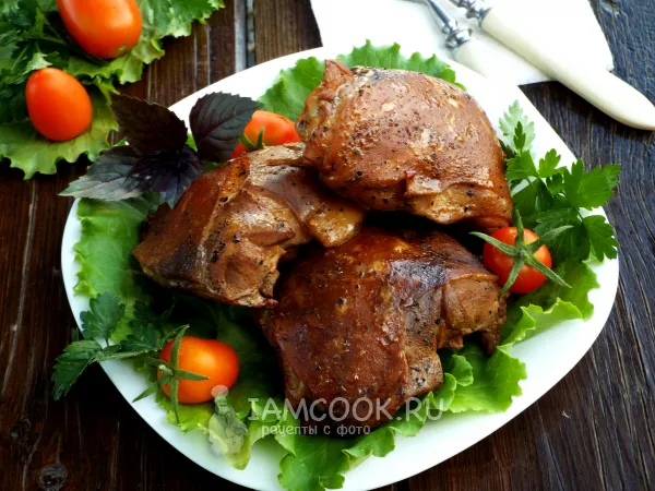 Фото блюда: Куриные бедра горячего копчения
