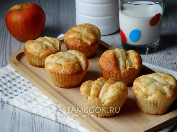 Фото блюда: Кексы (маффины) с творогом и яблоками