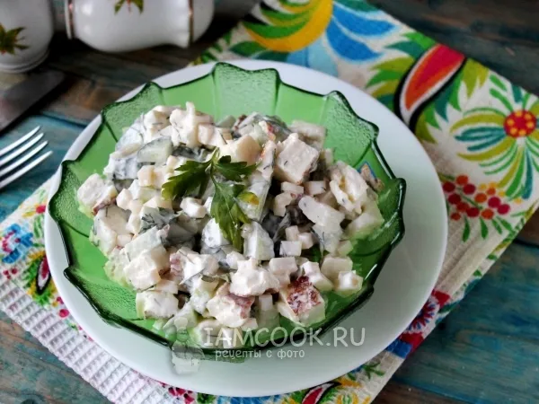 Фото блюда: Салат с омлетом и сыром