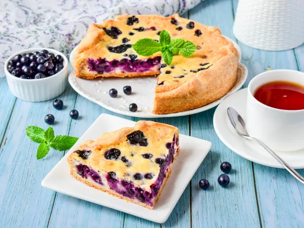 Фото блюда: Галета с творогом и черникой