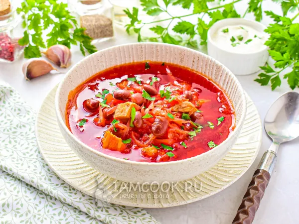 Фото блюда: Борщ с красной фасолью (консервированной)