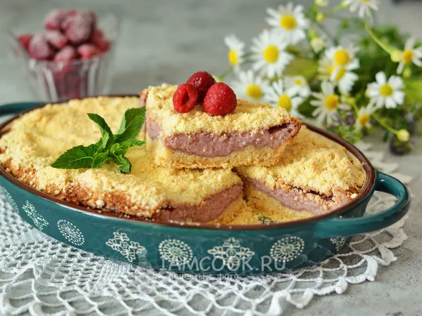 Фото блюда: Королевская ватрушка с творогом и малиной