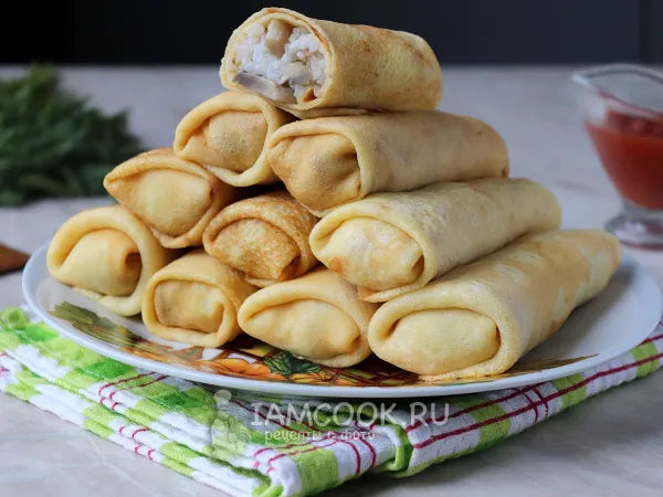 Фото блюда: Блинчики с рисом и грибами