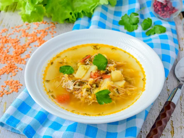 Фото блюда: Чечевичный суп со свининой