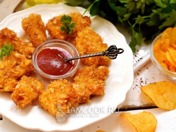 Фото блюда: Куриные наггетсы в панировке из чипсов