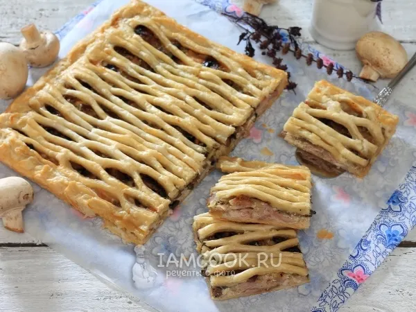 Фото блюда: Пирог с курицей и грибами