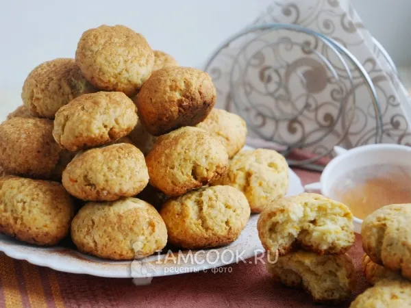 Фото блюда: Творожное печенье с овсяными хлопьями и апельсином
