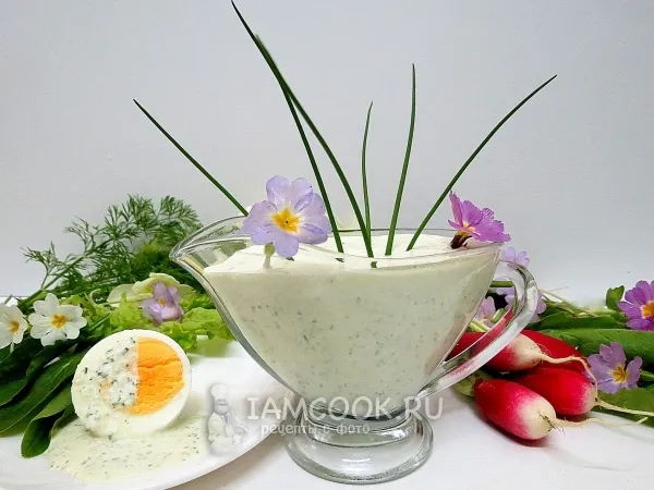 Фото блюда: Зелёный сметанный соус