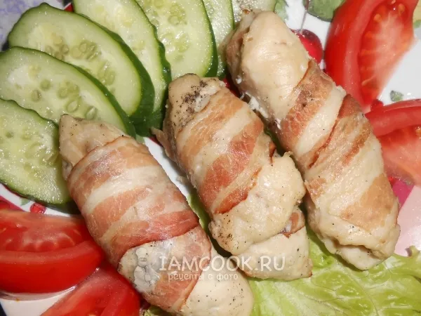 Фото блюда: Куриные рулетики в беконе По-милански